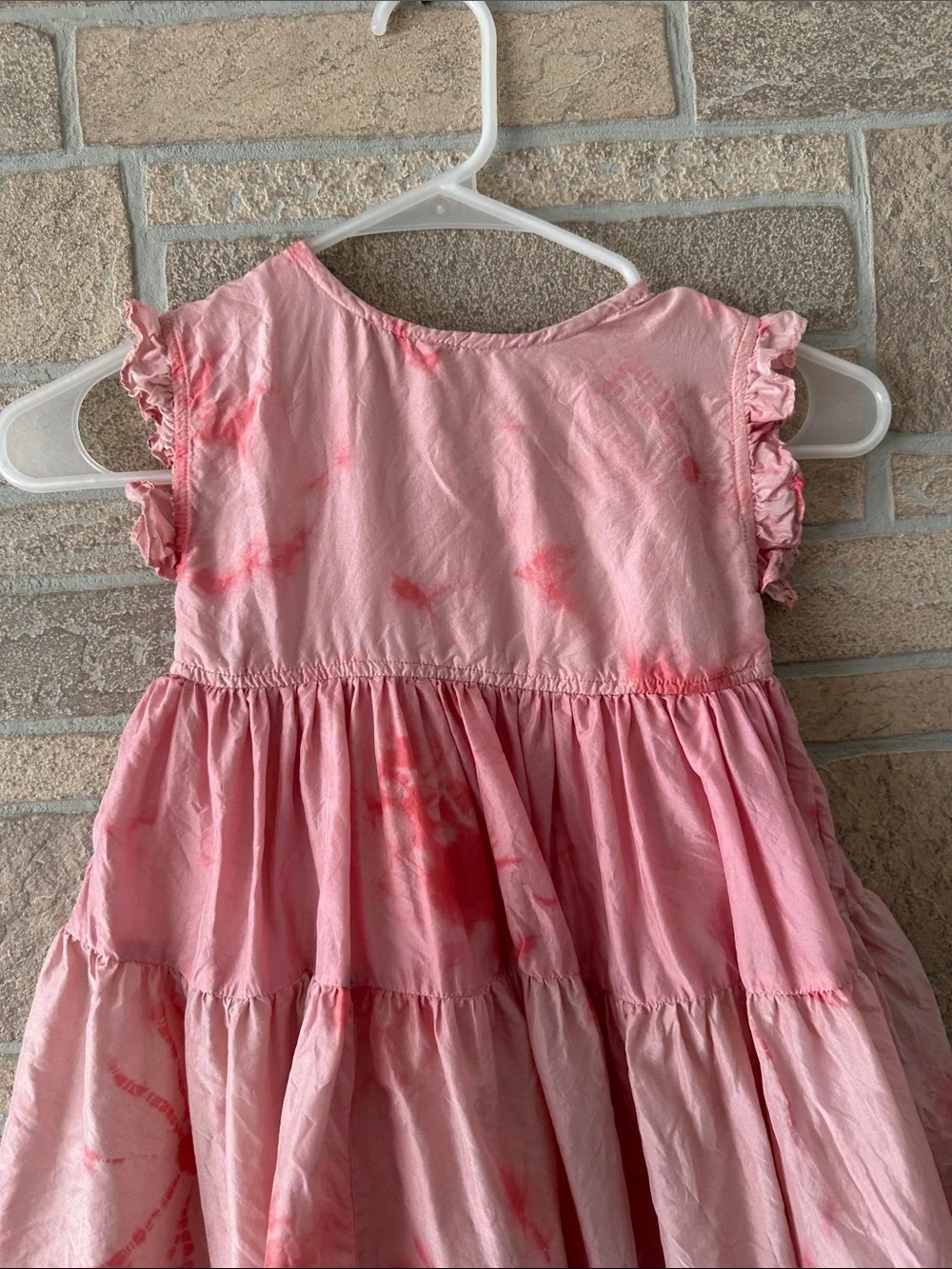 Pink Chicken NY Girls Silk Polly Dress Tie Dye Mellow Rose 3 Years